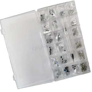 Caja Organizador De Strass Decorativos Para Uñas con lapiz De Silicona Preciso Para Aplicacion