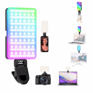 Panel De Luz Led Rgb Portatil Con Clip Y Sistema Magnetico Magsafe Ideal Para Grabar Videos Vlogs Lives Y Fotografias Incluye Bateria Recargable Colores Ajustables Brillo Regulable Y Diseño Liviano Para Llevar