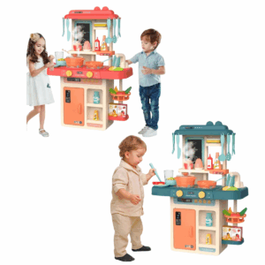Cocina De Juguete Infantil Moderna Con Sonido Vapor Luces Agua Real 42 Accesorios Juego Didactico Interactivo Niños Niñas Estilo Realista Con Grifo Funcional