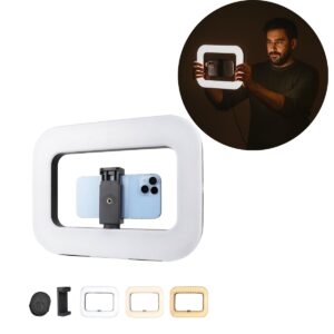 Cuadro De Luz Led Portatil 20w Con Soporte Para Celular Iluminacion Regulable Ideal Para Lives Grabaciones De Video Fotografia Maquillaje Y Contenido Profesional