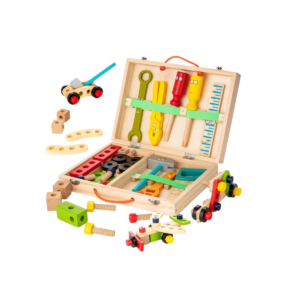 Caja De Herramientas De Madera Juguete Montessori Para Niños 34 Piezas