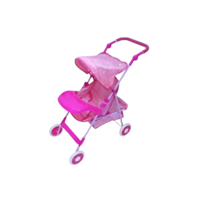 Coche Juguete Metalico Para Muñeca Con Bandeja Doble Ruedas Rosado