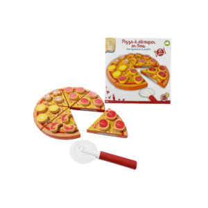Pizza De Madera Para Armar Y Cortar Juguete Didáctico Infantil 25 Piezas Con Ingredientes Desmontables Con Velcro Juego Educativo Sensorial Cocina Creativa Motricidad Fina
