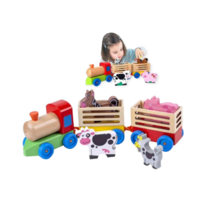 Tren Juguete De Madera Didactico Granja Y Animales Animales Varios
