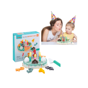 Juguete Torta Pastel De Cumpleaños De Madera Con Velcro Didactico Infantil 24 Piezas Cortable Rebanadas Juego Educativo Para Niños Cocina Creativa