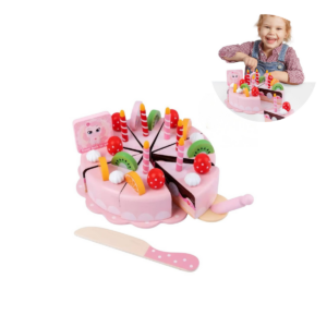 Pastel Torta De Cumpleaños De Madera Con Velcro Topping Y Decoraciones