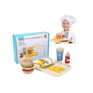 Juego Set De Hamburguesa En Madera Para Niños Juguete Didactico De Cocina Creativa Con Accesorios Realistas Ideal Para Juego De Roles
