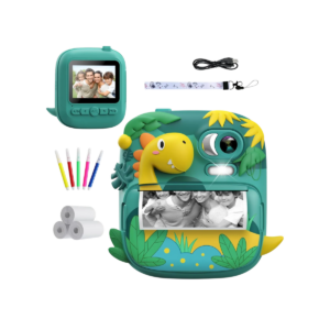 Camara De Impresion Instantanea Para Niños Diseño Dinosaurio Con Rollos De Papel Fotos Al Instante Camara Digital Infantil Y Funciones Educativas
