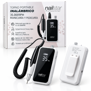Torno Inalambrico Para Uñas Nailstar 35.000 Rpm Potencia 35w Recargable Portatil Profesional Bajo Ruido Alta Precision Para Manicura Pedicuria Con Control De Velocidad Ideal Para Salon Y Hogar