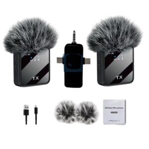 Kit Microfono De Solapa Inalambrico Para iPhone O Android C Y PC