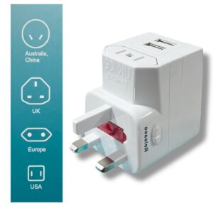 Adaptador De Enchufe Universal Para Viaje: Europa USA Reino Unido y Asia