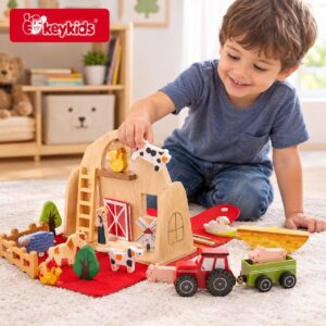 Granja De Madera Para Niños Juego Con Animales Y Tractor