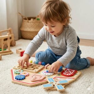 Tablero Sensorial Montessori De Madera Para Niños Educativo